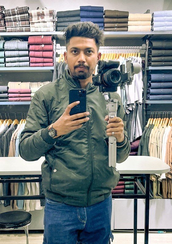 Dev with his camera and gimbal