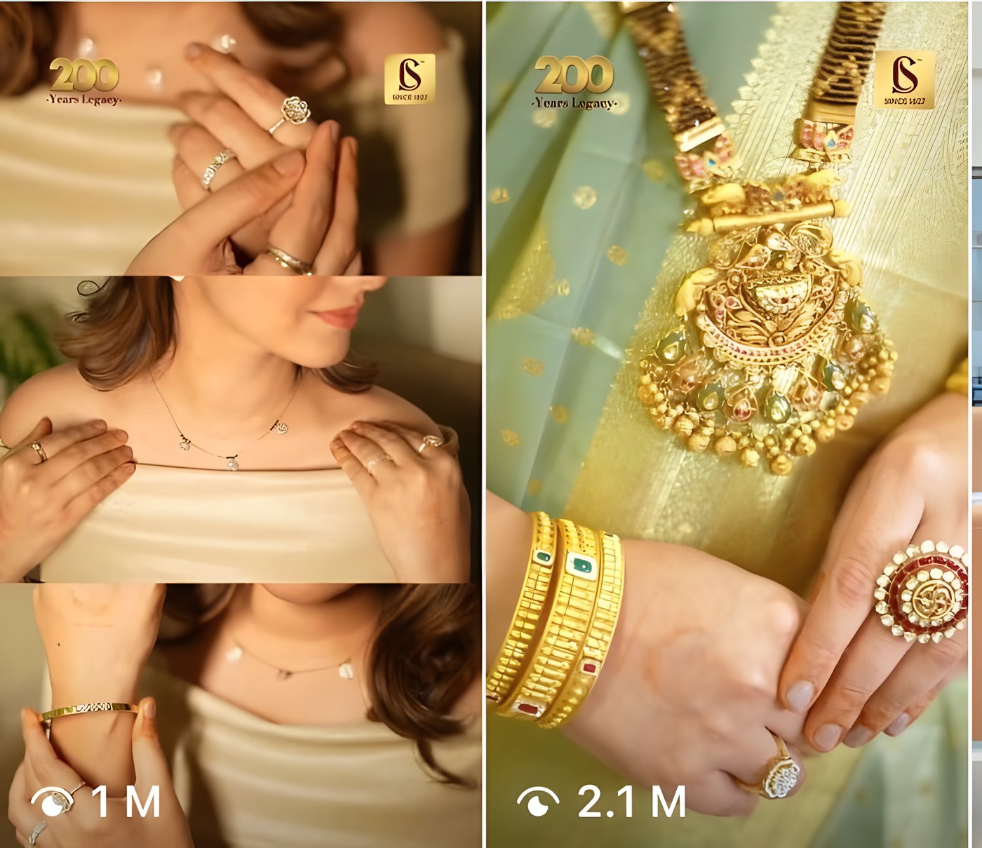 Chandukaka Saraf jewellery reels with 1M and 2.1M views